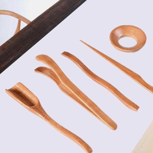 6pcs Ceremony Tools Set Six Gentlemen Bamboo Tea Accessories Creative Kung Fu Tea Cereamony Set Chinese Tea Bamboo Utensils