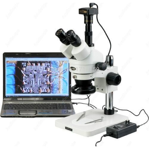 AmScope Supplies 3.5X-90X Zoom Stereo Microscope with 144-LED Ring Light + 3MP Digital USB Camera