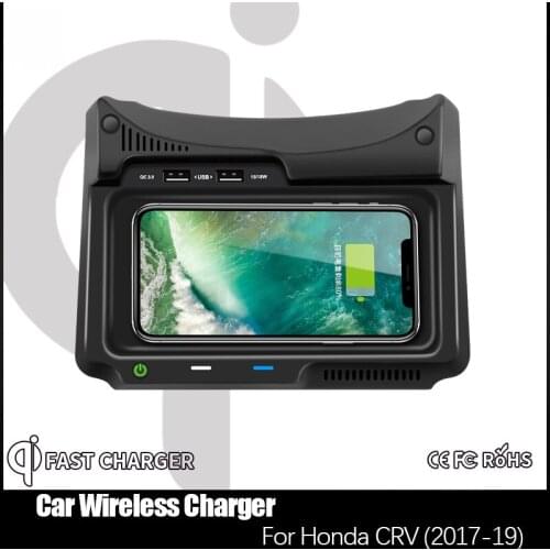 Car Wireless Charger QI For Honda CRV 2017 2018 2019 Central Control Board Dual Fast Charge Both Wireless And USB