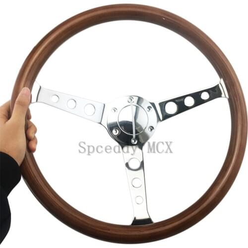 Spceddy Car Steering Wheel 2021 New style 15Inch 380mm Steering Wheel Universal Car Race Sport-Steering Wheels Classic Wooden