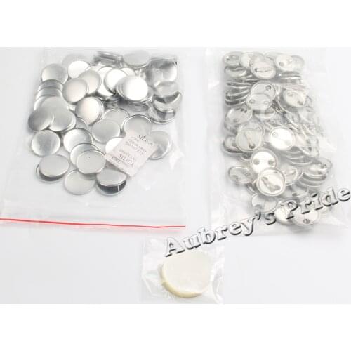 Free Shipping 100pcs 1" 25MM Blank Pinned Back Metal Pinback Button Supply Materials Parts for Most China Badge Button Maker