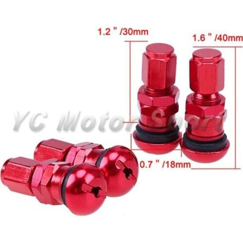 Free Shipping 4pcs/set Universal Full Rays Volk Racing Forged Red Color Aluminum Tire Valve Stem with Caps Tubeless Valves