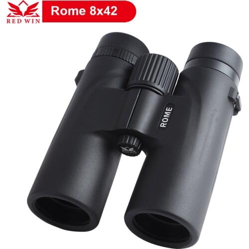 Red Win Rome 8x42 Binoculars Roof Prsim 8 Lens FMC Wild Field View Sharp Image Long Eye Relief Shockproof Waterproof for Hunting