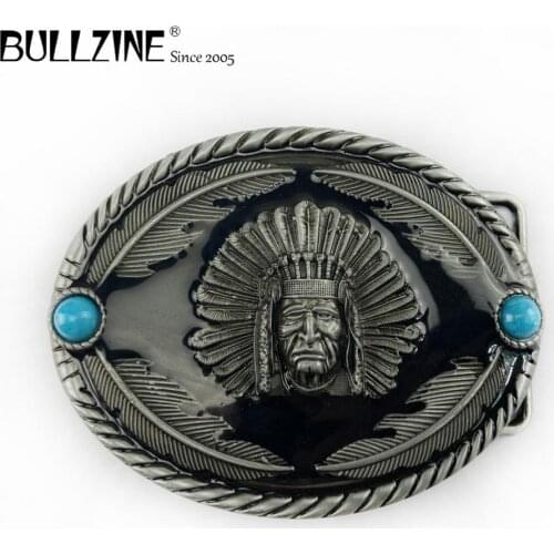 Bullzine wholesale zinc alloy indian belt buckle mens' belt buckle FP-03694 LUXURIOUS western cowboy jeans gift belt buckle