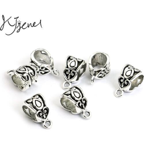 JAKONGO Antique Silver Plated Beads Bail Fit European Charm Bracelet Jewelry Findings Accessories Making Craft DIY 5mm