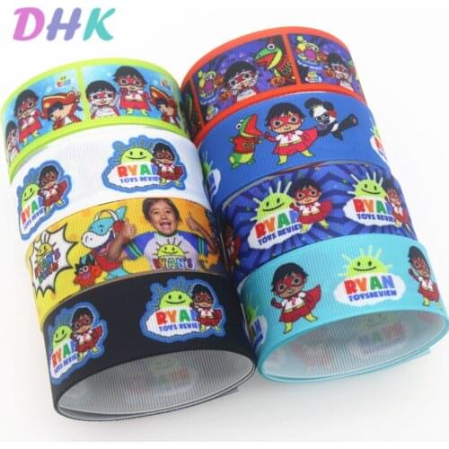 DHK 50yards RYAN Printed Grosgrain Ribbon Accessory Hairbow Headwear Decoration DIY Wholesale OEM S1276