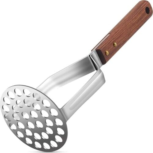 Potato Masher Stainless Steel Heavy Duty Strong Anti-Slip Handle Not Easy to Bent Easy to Use Sturdy Construction