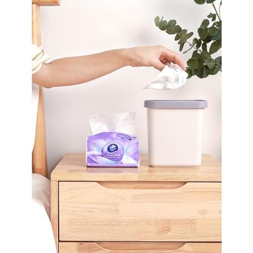 Creative Mini Trash Can with Lid Plastic Domestic Trash Bin Bedroom Desktop High Quality Cubo Basura Household Products EJ50TB