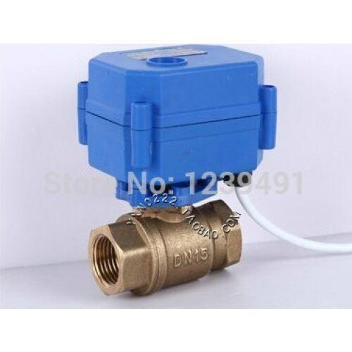 Brass Motorized Ball Valve 1" DN25 DC9-24V Electric Ball Valve CR03 Wires
