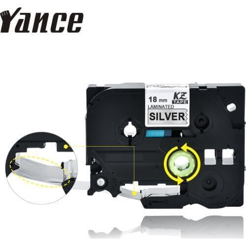 Yance compatible brother label tape TZe-941 tz-941 tze 941 tz 941 Black on Silver 18mm laminated label tape for brother printer