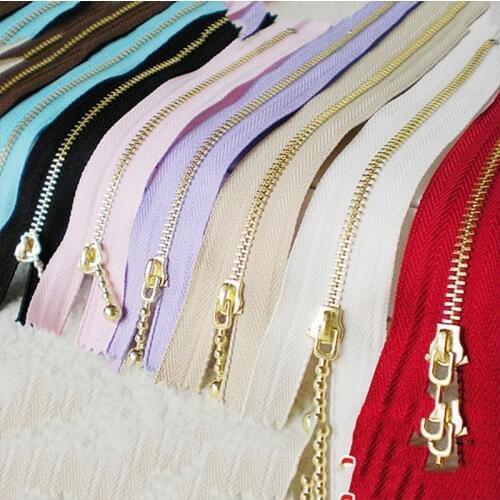 10PCS 3# Gold Metal Zipper Close-end Zip 12/15/20cm for Jeans Bags Sewing Tailor Garments Handbag Craft DIY Accessories