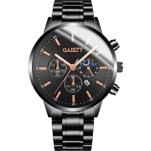 2021 Hot Mens Watch Fashion Steel Belt Three-eyed Mens Business Quartz Watch Factory Spot Wholesale Men Watches Luxury Watch