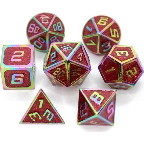 Dice set dnd Metal Dice 7pcs with Pouch for dice game RPG MTG Board Games D4 D6 D8 D10 D12 D20 polyhedral dice dados