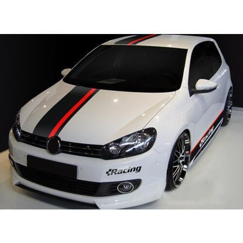 Car Hood Roof Tail Sticker Auto Whole Body Decorative Decal Sport Styling For Ford Focus 2/3 Polo Golf 6/7 KIA K3 K5 308