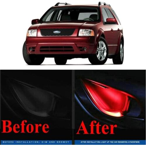 4pc CF style stickers on cars interior inside door handle atmosphere lamp for ford flex freestar freestyle mustang taurus