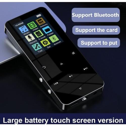 NEW1.8 Inch Metal Touch MP3 MP4 Music Player Bluetooth 4.2 Supports Card, with FM Alarm Clock Pedometer E-Book Built-in Speaker