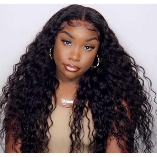 Peruvian Water Wave Lace Frontal Wig HD Transparent 13X4 Lace Front Human Hair Wigs For Women 4X4 5X5 Water Wave Closure Wig