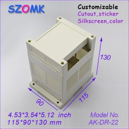 Din rail enclosure plastic project box (1 pcs) 115*90*130mm high quality abs plastic enclosure wall mount plastic case