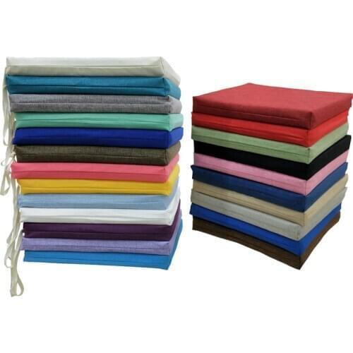 35D Hard Sponge Pad Thicken Cushion Cotton And Linen Chinese Chair Cushion Solid Color Lmitation Linen Chair Seat Cushion