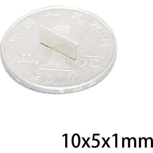 20~1000pcs 10x5x1 Rare Earth Magnet Thickness 1mm Small Rectangular Block Magnets 10x5x1mm Permanent Neodymium Magnetic 10*5*1