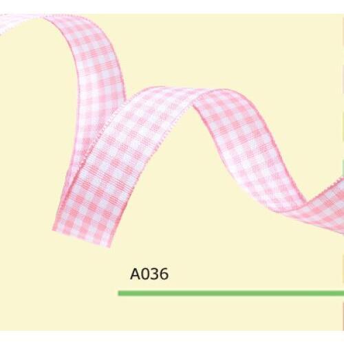 7/8" inch 22mm Scottish checked plaid gingham ribbon