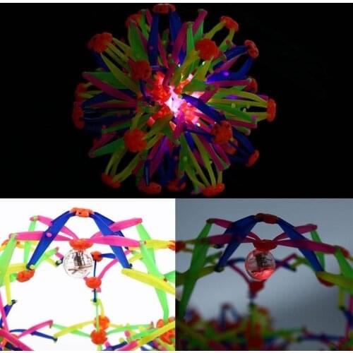 1pc Luminous Telescopic Ball Flowering Ball Creative Color Deformation Childrens Puzzle Throwing Ball