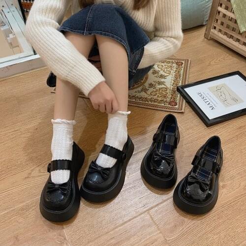 Wedges High Heels Women Shoes Vintage Lolita Japanese Style Soft Girls Waterproof Platform College Student Cosplay Costume Shoes