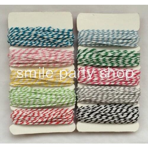 50packs/lot Double color Cotton bakers Twine 12ply for DIY Craft gift Packing cotton rope hang tags rope/string