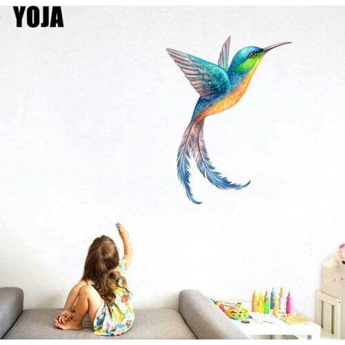 YOJA 45×60CM Hand Drawn Colored Hummingbird Personality Home Wall Stickers Mural Waterproof Decal 8WS0126