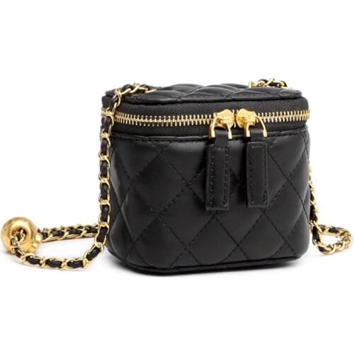 Fashion Trade Bag Womens Bag 2021 New Stiletto Small Bag Fashion Diamond Chain Small Fragrance Wind Gold Ball Small Square Bag