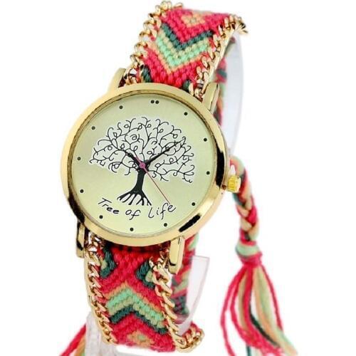 Gnova Platinum Women Watch Ethnic Bracelet Watch Three of Life Fashion Wristwatch Reloj Para Dama Quartz Clock Geneva Style A296