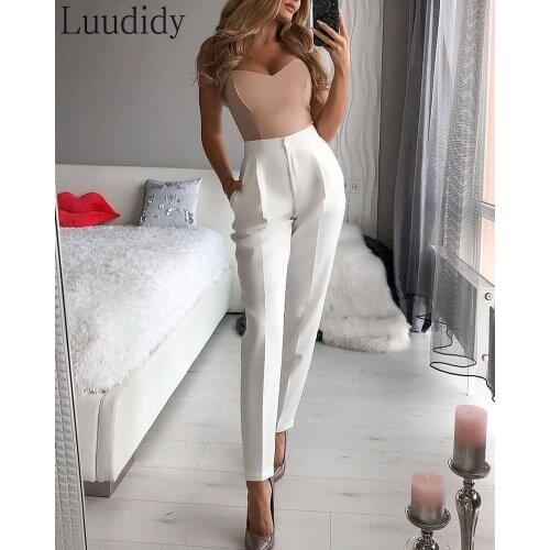 Autumn Women 2 Pieces Set Solid Top & Pencil Pants Suit Office Lady Outfits