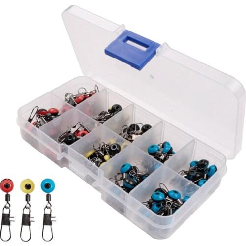 100Pcs/Lot Fishing Space Beans Stopper Sets Lure Floating Bobber Wear Resistant Stainless Steel Fishing Tackle Accessories