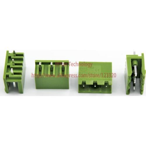 20sets/lot) PCB Screw Terminal Block Connector KF2EDGK 3P and 180 Degree Pin Header pitch:5.08MM/0.2inch Green 10A 300V 3Pins