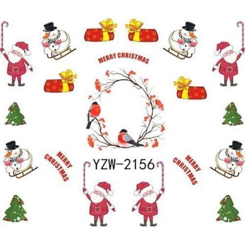 2020 Winter New Version Nail Art Christmas Nail Watermark Sticker Santa Tree Snowman Antler Nail Art Stickers DIY Manicure Decal
