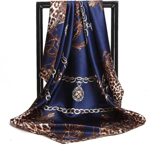 2020 Silk Scarves Fashion 90cm Square Hijab Scarf female Ladies chiffon Shawl Bandanna wrap muffler pareo Foulard free shipping