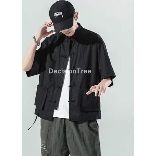 2021 tang suit traditional chinese clothing for men kung fu uniform hanfu shirts chinese style zen tea casual cotton linen shirt