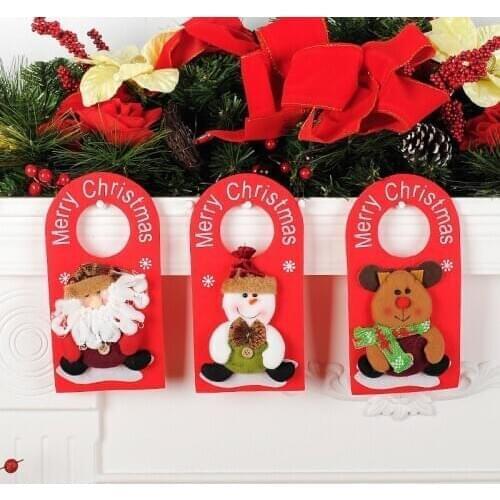 30Pcs/lot Door Hanging Pendant Christmas Decorations For Home Christmas Santa Claus Snowman Reindeer