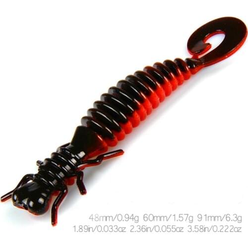 48mm 60mm 91mm Larva Soft Lures Artificial Lures Fishing Worm Silicone Plastic Baits Fishing Accessories Fishing Tackle