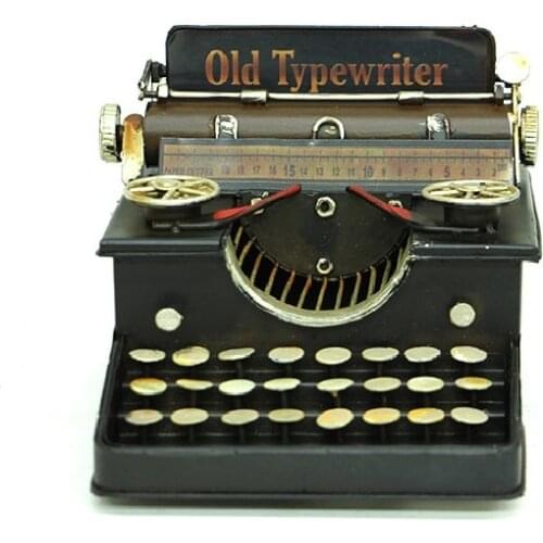Antique Decor Metal Classical Typewriter Creative Piggy Bank Vintage Desktop Trinket Miniature Gift Nostalgic Handmade Art