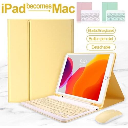 Case for iPad Pro 11 2021 9.7 10.5 Bluetooth Keyboard Mouse Case for Apple iPad Air 10.2 2019 2020 5 6 7th 8th Protection Cover