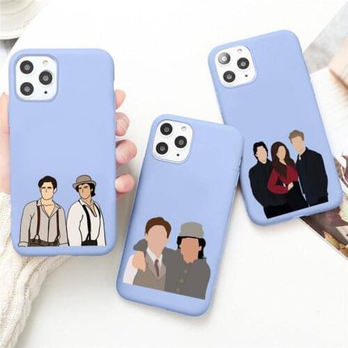 The Vampire Diaries Damon Phone Case for iPhone 12 mini 11 Pro Max X XR XS 8 7 6s Plus Candy purple Silicone cover