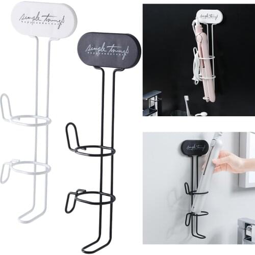 Hair Curling Iron Holder Wall Mounted Self Adhesive, Hair Straighteners Rack Bathroom Curling Wands Flat Irons Organizer