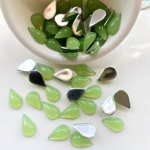 DIY 200pcs 8*12mm Acryl Flatback Rhinestone Jelly candy color Drops water shape crystals rhinestone for Non sewing handicraft