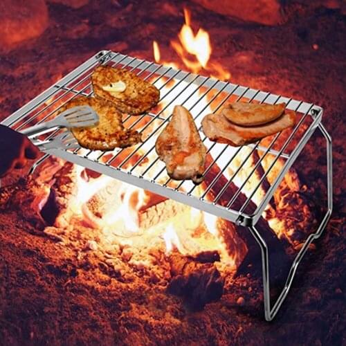 Pocket BBQ Grill Portable Stainless Steel BBQ Grill Folding Grill Barbecue Accessories For Home Park Use For Park Camping