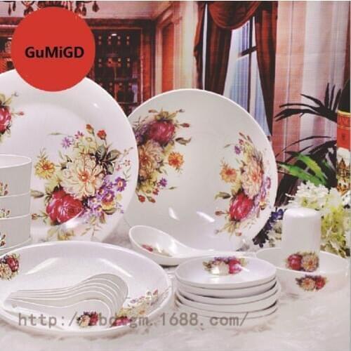 Bone China Dinnerware Set Ceramic Plates and Dishes Bowls 19pcs 28pcs 48pcs 50pcs combination Tableware Ceramic