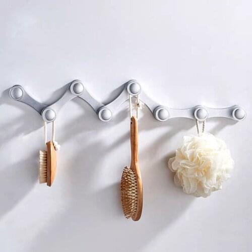 Robe Hooks Silver Aluminum Clothes Hat Hooks Door Hooks Kitchen Wall Hanger Folding Coat Hooks Bathroom 2/4/6/8 Hardware Hooks