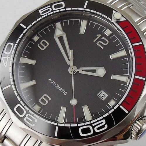 41mm Black sterile dial luminous ceramic bezel sapphire glass date miyota 8215 automatic mens watch