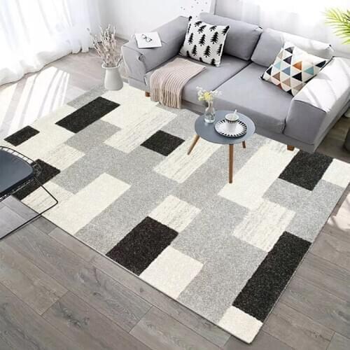 Nordic Hallway Carpets Soft Flannel Anti-slip Parlor Area Rug Geometric Kitchen Corridor Mat Bedside Rug Carpet for Living Room
