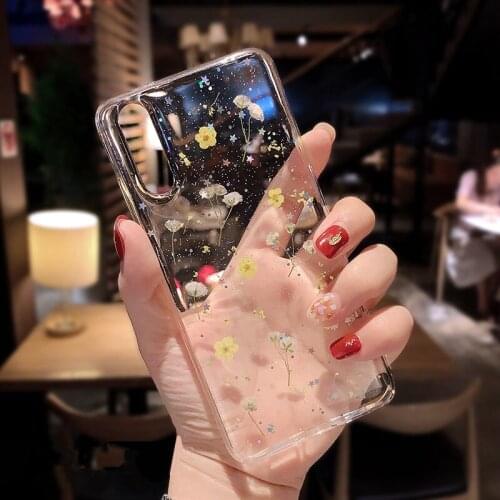 Dry flower Soft Clear Phone Case For iphone 12 mini 11 Pro Max Back Cover For iphone 11 12 pro XS Max X XR 6s 7 8 Plus Cases